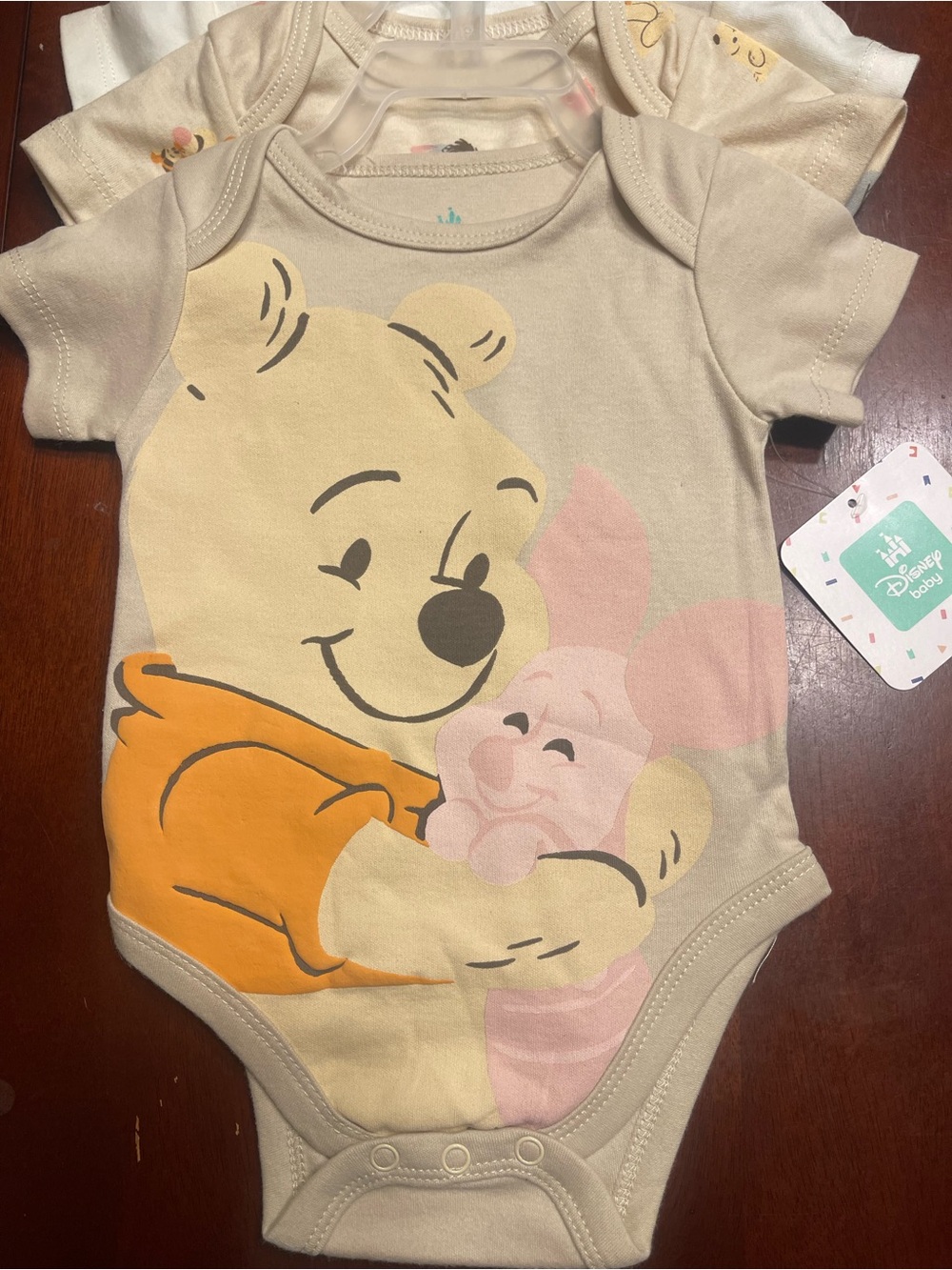 Disney Cream Winnie the Pooh & Piglet Short-Sleeve One-Piece